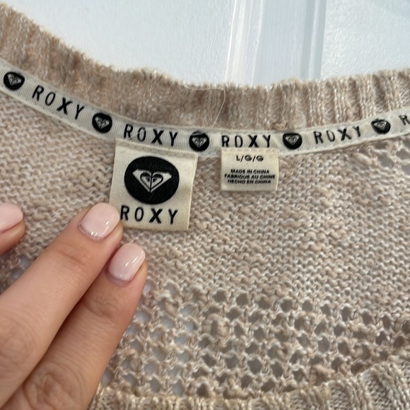 Roxy Oatmeal Sweater with Open Knit Detail. - Picture 5 of 6